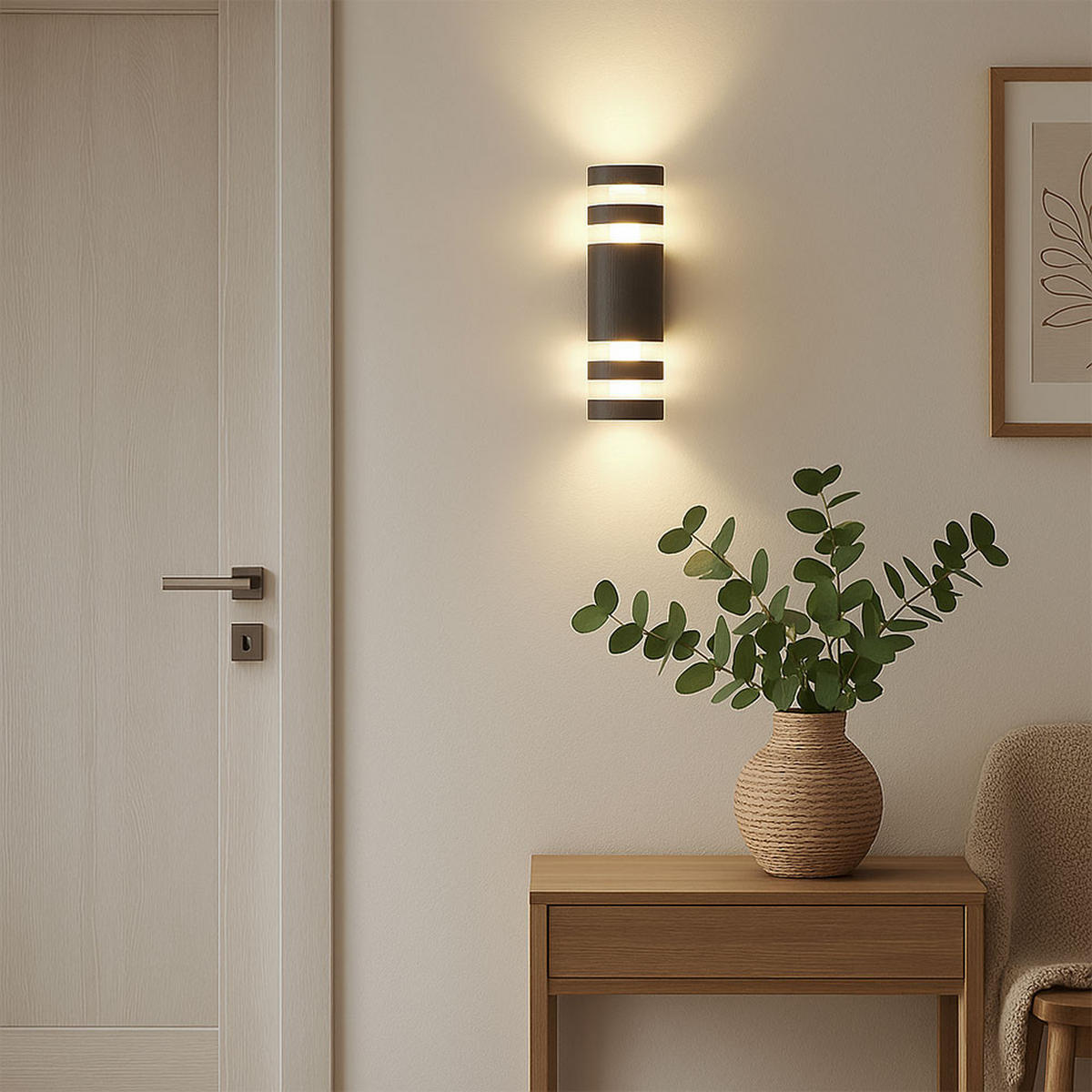 LED WANDLEUCHTE Glas Anthrazit 2-flammig - Anthrazit, Glas (6.5/22/22cm) - Globo Lighting