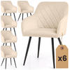 POLSTERSTUHL 6er Set, Metallbeine Beige, Schwarz 54,5/82/58 - Beige/Schwarz, Textil (55/82/58cm) - RAUMHIRSCH FURNITURE