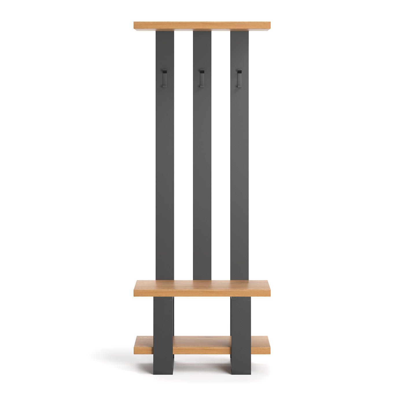 GARDEROBE Mount aus massivem Eichenholz 70 cm - Eichefarben/Naturfarben, Holz (70/180/35cm) - Danzz