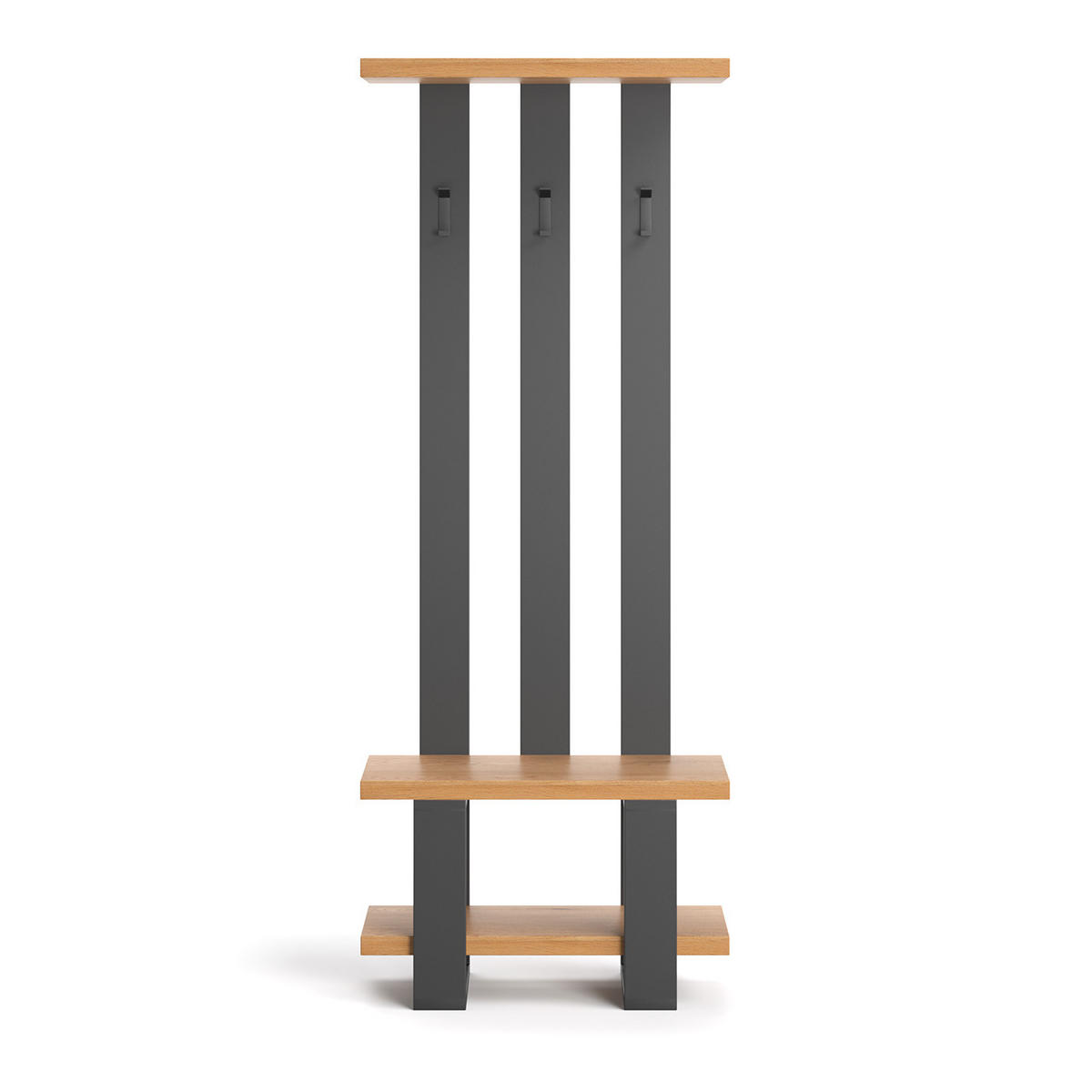 GARDEROBE Mount aus massivem Eichenholz 70 cm - Eichefarben/Naturfarben, Holz (70/180/35cm) - Danzz