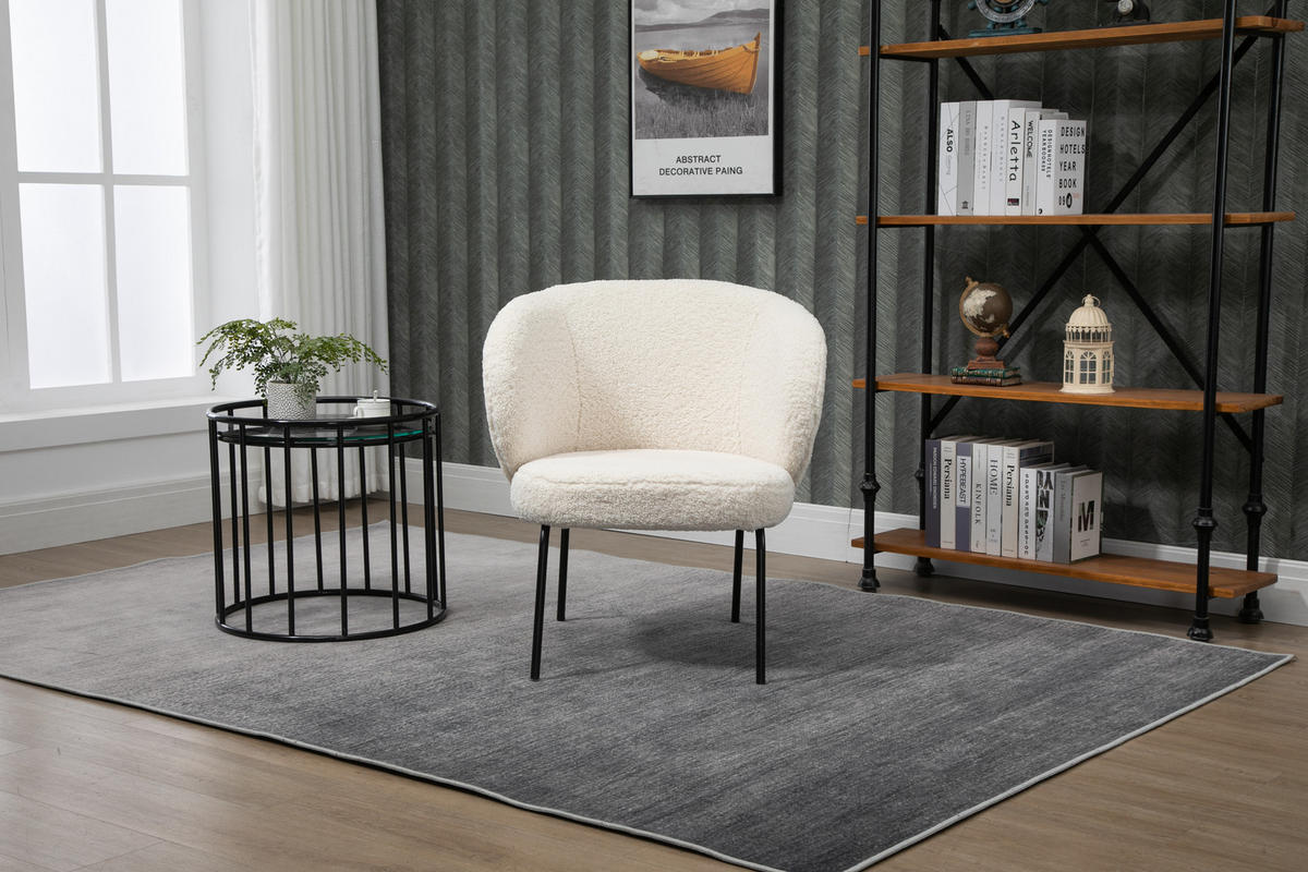 SESSEL Wolle Weiß - Weiß, Textil (71/80/71cm) - Nordlys