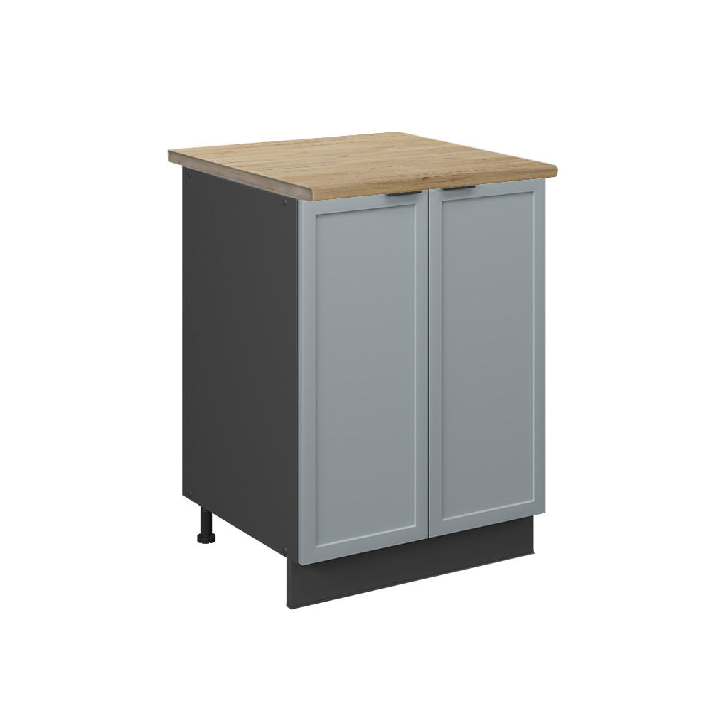 KÜCHENUNTERSCHRANK Fame-Line Hellblau-grau 60 cm, AP Eiche - Anthrazit/Blaugrau, Holzwerkstoff (60/82/60cm) - Vicco