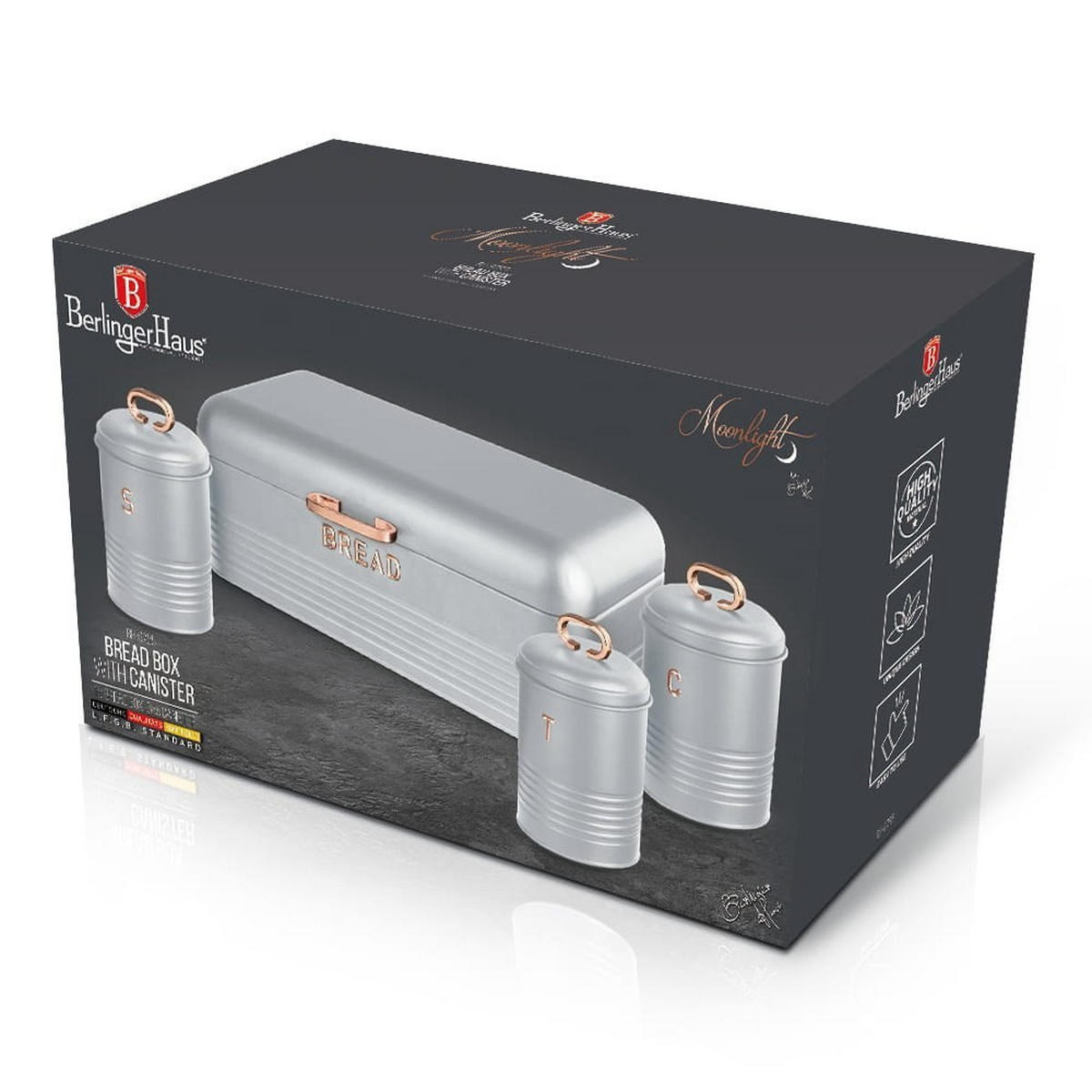 BROTKASTEN Silber 42.5/23/16 cm BH6755 - Silberfarben, Metall (23/16/42.5cm) - Berlinger Haus