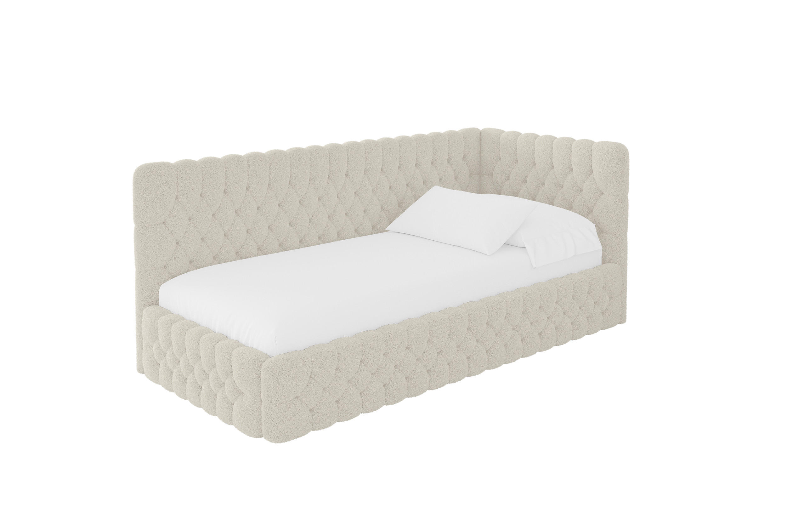 ALTDECOR JEDNOLŮŽKOVÁ POSTEL pro mládež s úložným prostorem, vlevo - MULY 100x200 béžová