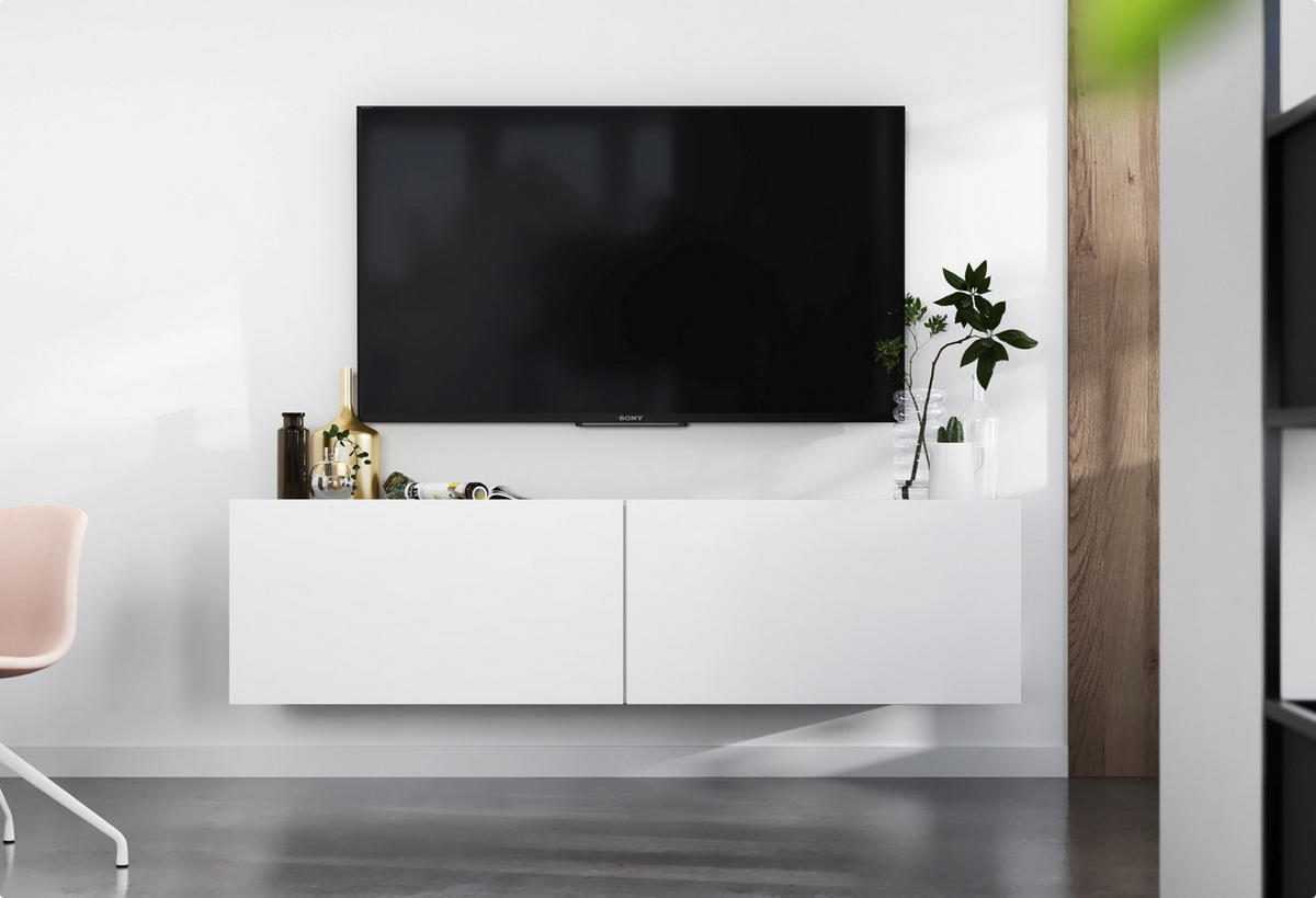 TV-SCHRANK Enjoy Weiß matt 120 cm - Weiß, Holzwerkstoff (120/30/35cm) - Meble Lindner