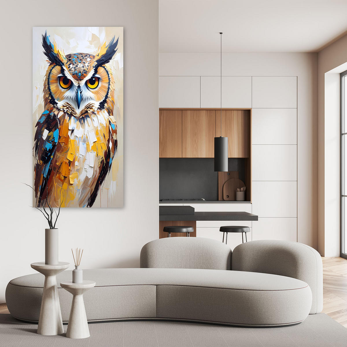 LEINWANDBILD Vogel Natur wie ein Gemälde 50x100cm - Braun, Textil (50/100cm) - Feeby
