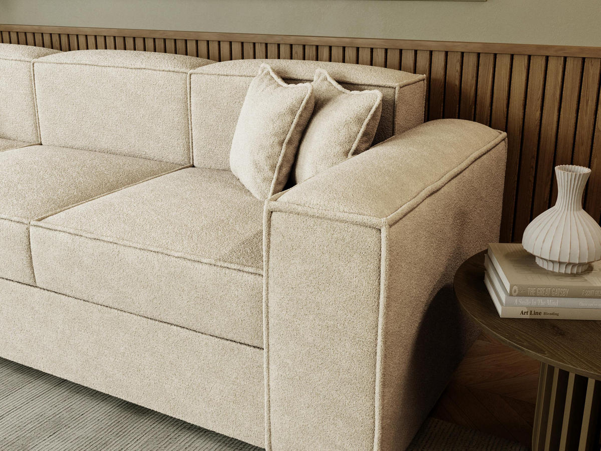 SCHLAFSOFA Santos Boucle - Dunkelgrau/Schwarz, Holzwerkstoff/Kunststoff (252/79/88cm) - MIRJAN24