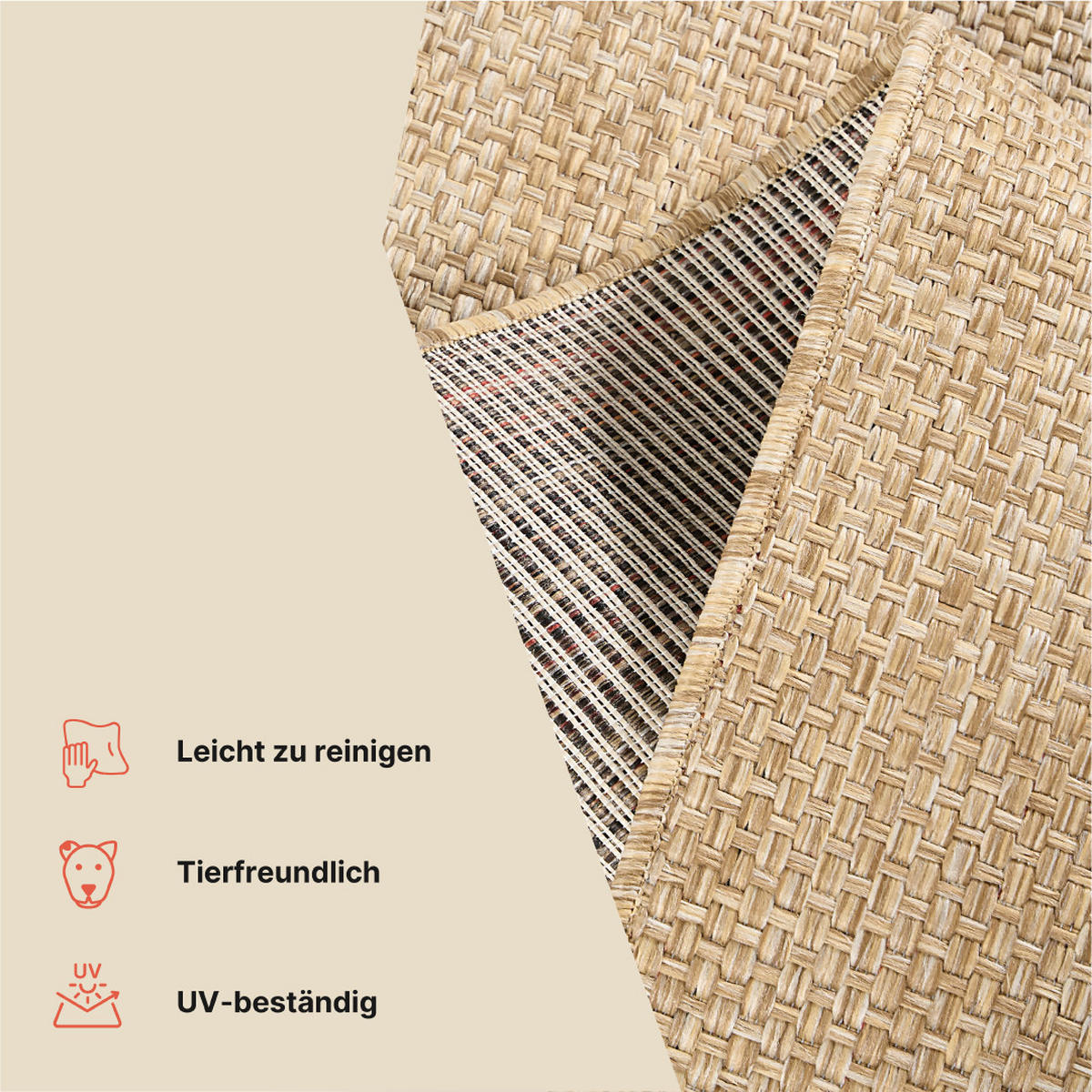 TEPPICH YUCANA quadratisch beige 200/200 cm - Beige, Textil (200/200cm) - Tapiso