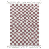 BERBERTEPPICH aus Marokko aus Wolle kariert 200x 300 cm - Braun, Naturmaterialien (200/300cm) - AFK Living