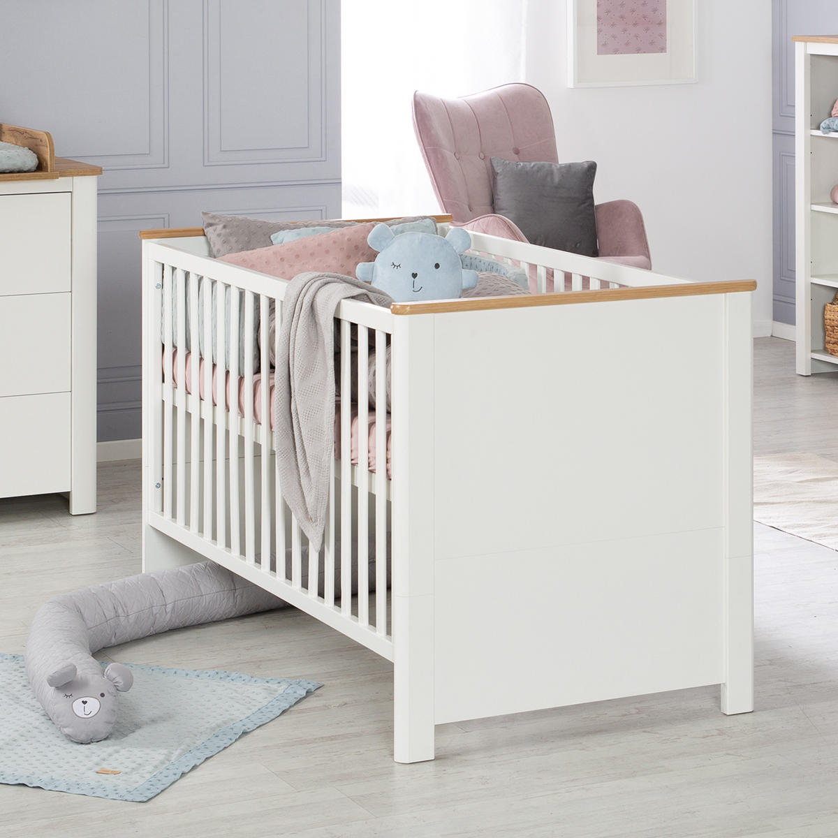 BABYZIMMER-SET Ava 3-teilig - Weiß, Holzwerkstoff (138.5/200/119cm) - Roba