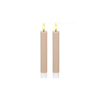 LED-KERZENSET Ø2,2x15,5 cm, Beige - Beige, Naturmaterialien (2.2/2.2/15.5cm) - dasmöbelwerk