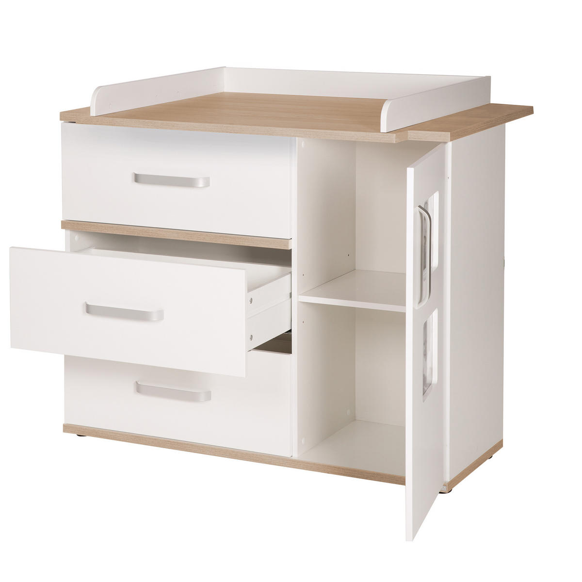 BABYZIMMER-SET Pia, mit breiter Wickelkommode, 2-teilig - Weiß, Holzwerkstoff (76/81/142.5cm) - Roba
