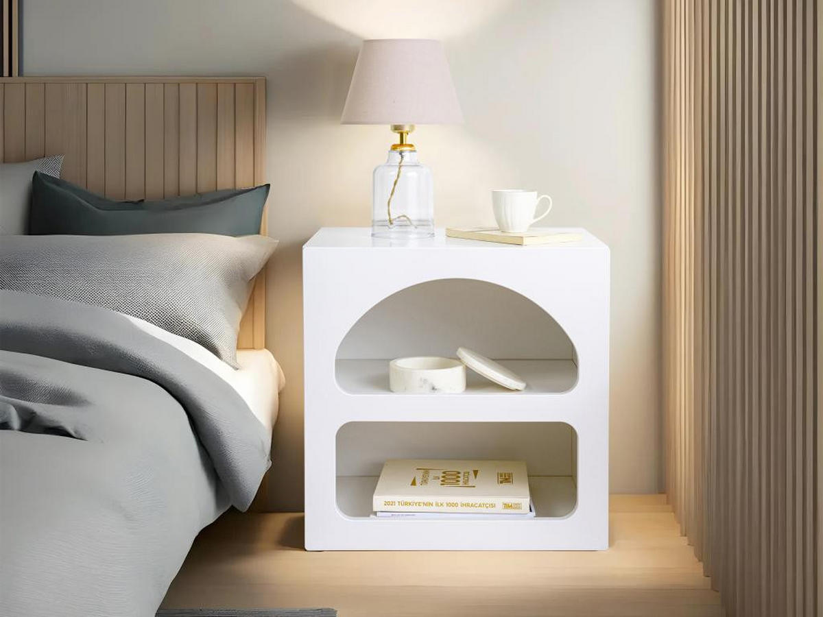 NACHTTISCH mit Stauraum - Weiß - LUELA - Weiß, Holz (40/50/50cm) - Vente-Unique