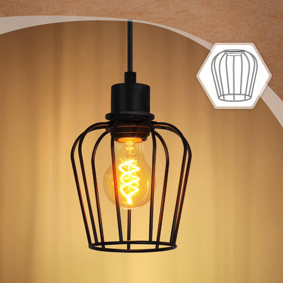 STROPNÍ lampa 13/48/80 cm - černá, kov (48/13/80cm) - Nettlife