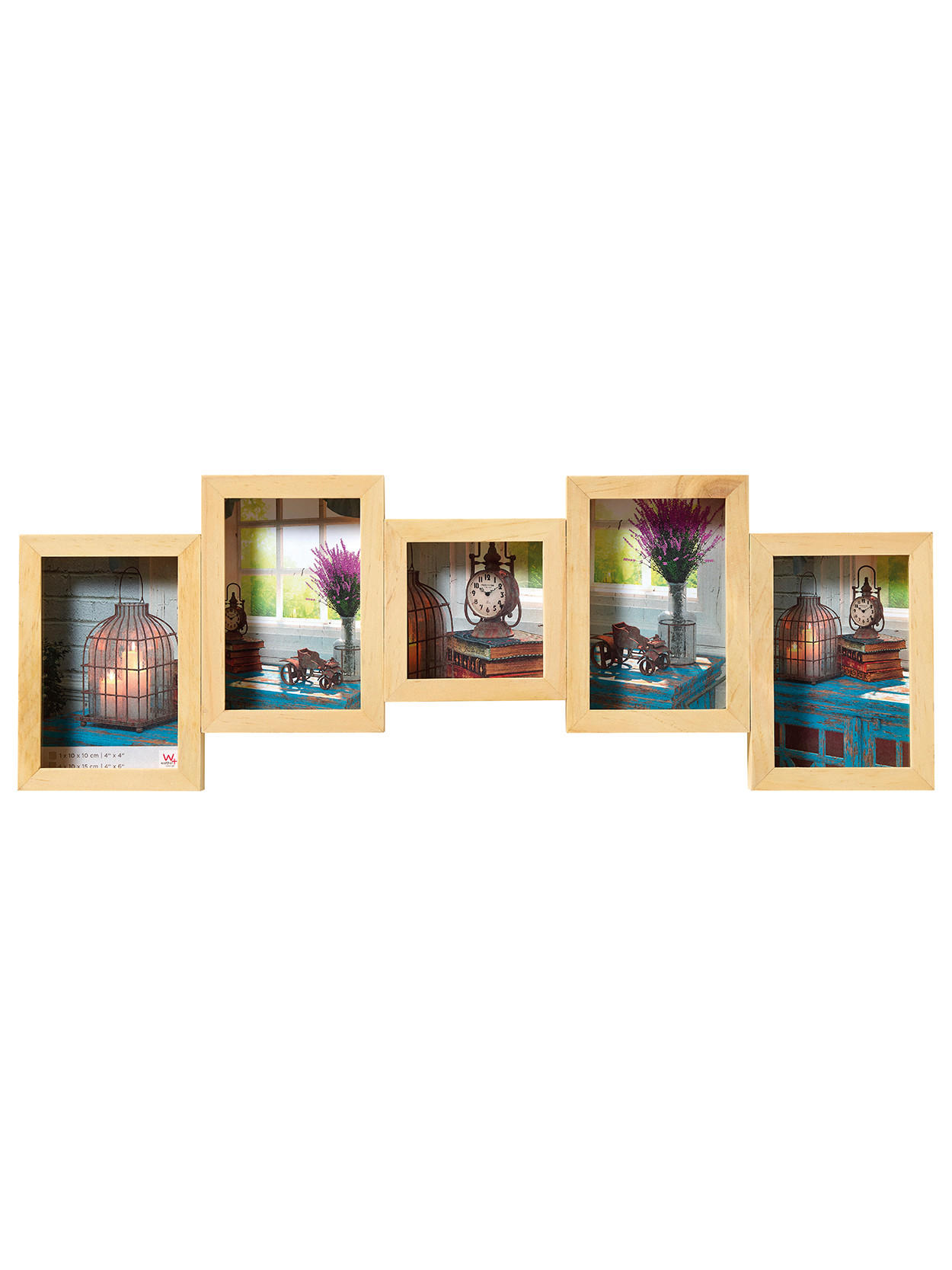 BILDERRAHMEN Rustic Galerier., 4x10x15 und 1x10x10 cm, natur - Naturfarben, Holzwerkstoff (60/21/4.5cm) - EMIX24