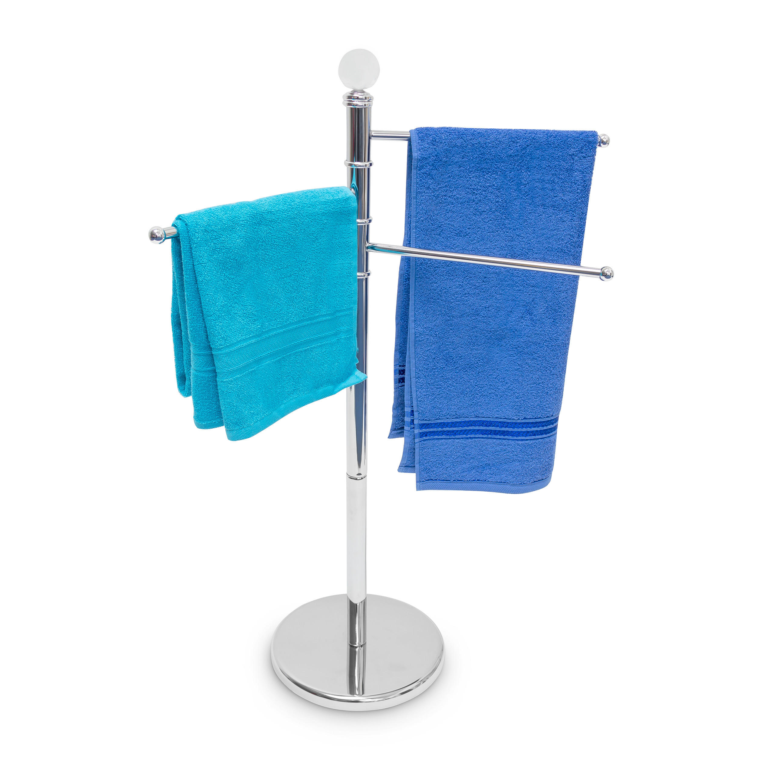 HANDTUCHSTÄNDER - Silberfarben, Metall (70/93.5/70cm) - Relaxdays