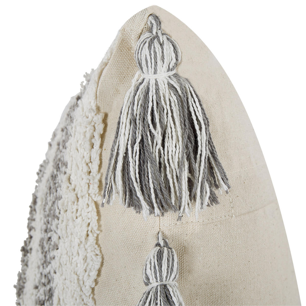 DEKOKISSEN 2er-Set Grau 45/45 cm Heliconia - Grau, Naturmaterialien/Textil (45/45cm) - Beliani