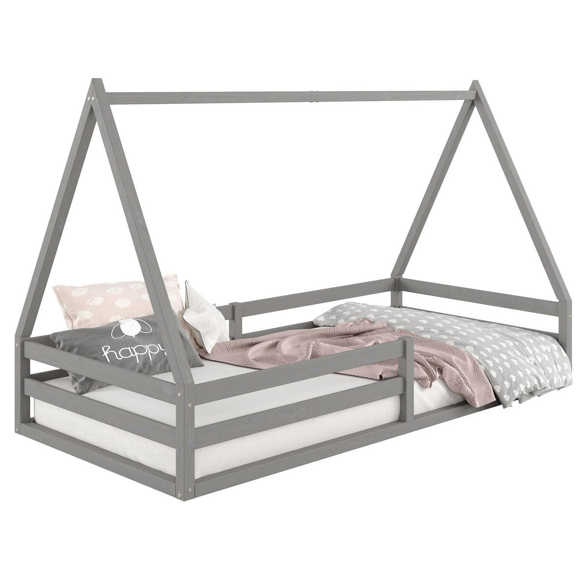 HAUSBETT SILA 90X200 CM - Grau, Holz (96/152/206cm) - IDIMEX