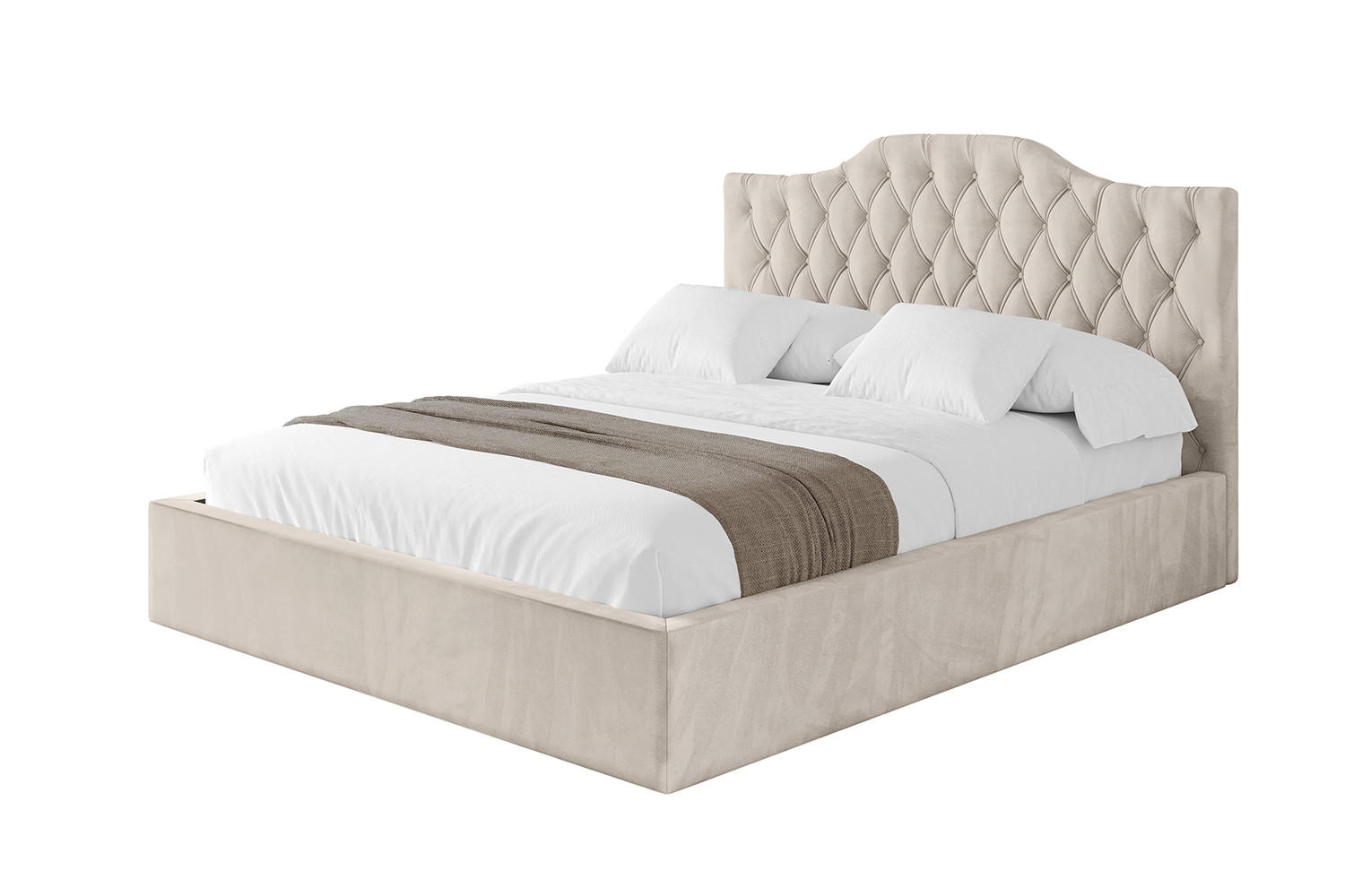 POLSTERBETT mit Bettkasten und Lattenrost, Boxbett ohne Matratze - FALIO 180x200 Beige - Beige, Holzwerkstoff/Textil (180/200cm) - ALTDECOR
