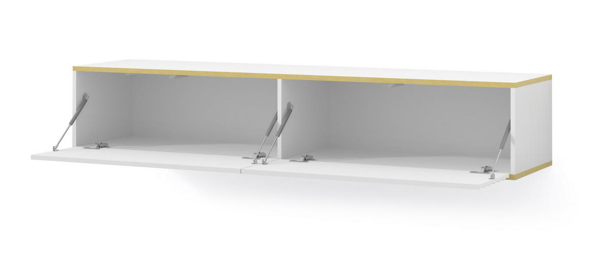 TV LOWBOARD Weiß, Gold 180/33/40 - Weiß, Holzwerkstoff (180/33/40cm) - RAUMHIRSCH FURNITURE