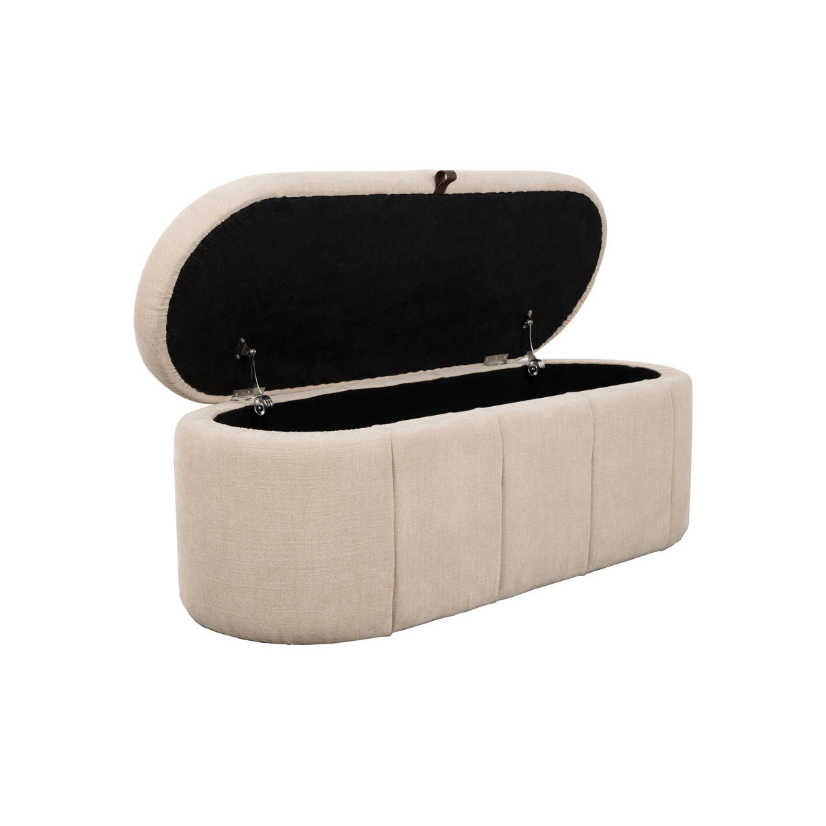 BANK Puffy mit Stauraum Beige L - Beige, Kunststoff (120/44/44cm) - Zuiver