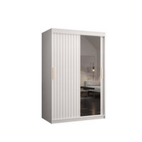 SCHWEBETÜRENSCHRANK 200/120/62 2-türig - Goldfarben/Weiß, Holz/Kunststoff (120/200/62cm) - Abiks Möbel