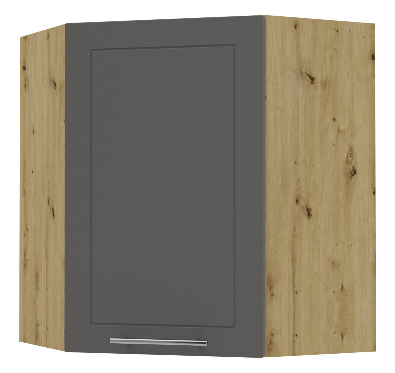 KÜCHENHÄNGESCHRANK Kvantum W10/60 Graphit Matt / Eiche Artisan Matt 60 / 60 / 72cm - Graphitfarben/Eiche Artisan, Holz/Holzwerkstoff (60/72/60cm) - Feldmann-Wohnen