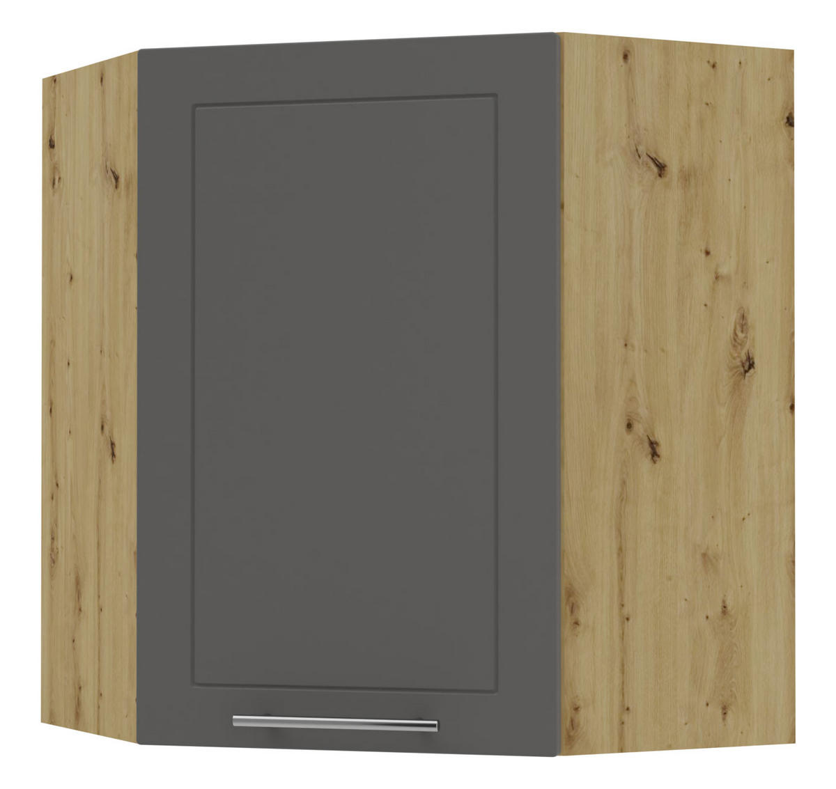 KÜCHENHÄNGESCHRANK Kvantum W10/60 Graphit Matt / Eiche Artisan Matt 60 / 60 / 72cm - Graphitfarben/Eiche Artisan, Holz/Holzwerkstoff (60/72/60cm) - Feldmann-Wohnen
