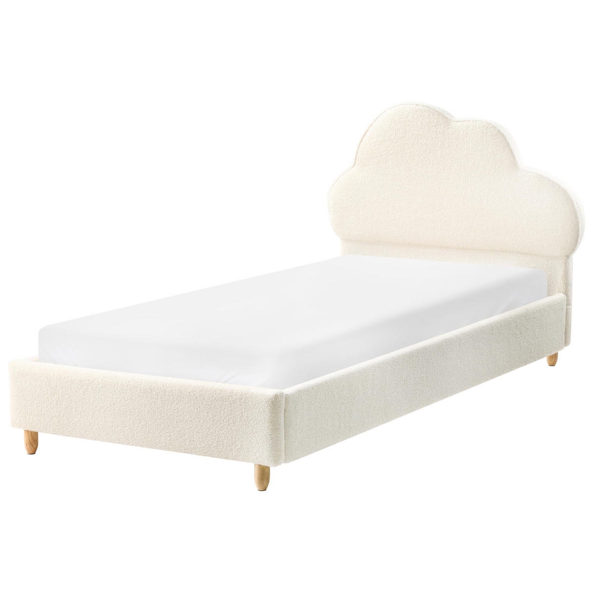 KINDERBETT 90/200 cm Cremeweiß Bellevue - Weiß/Braun, Textil (90/200cm) - Beliani