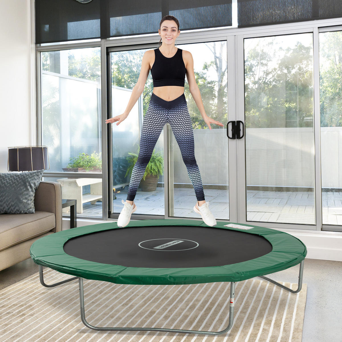 RANDABDECKUNG, PE, Grün, Ø244 cm - Grün, Kunststoff (244/244cm) - HOMCOM