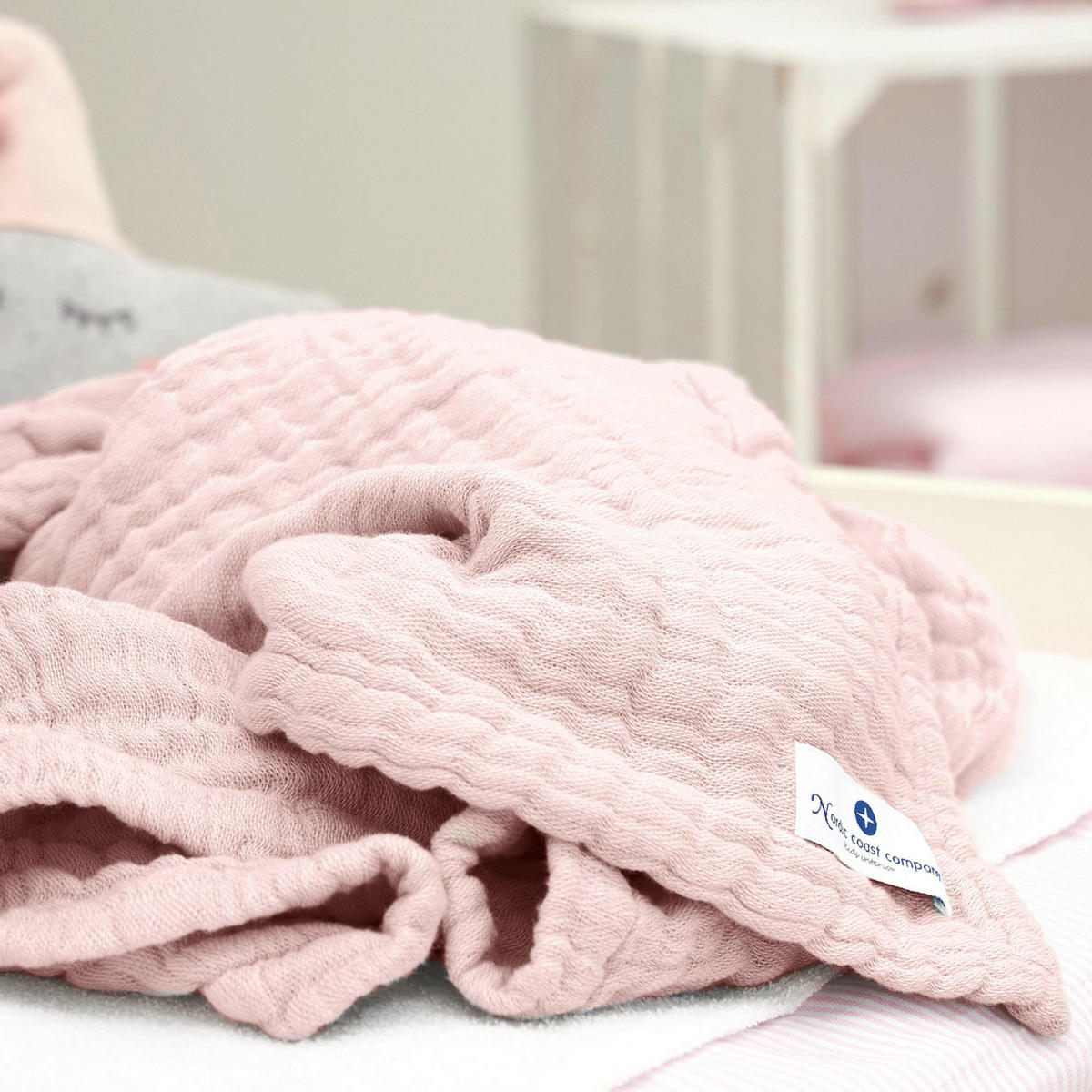 MUSSELINDECKE Rosa Large - Rosa, Textil (90/120cm) - nordic coast company