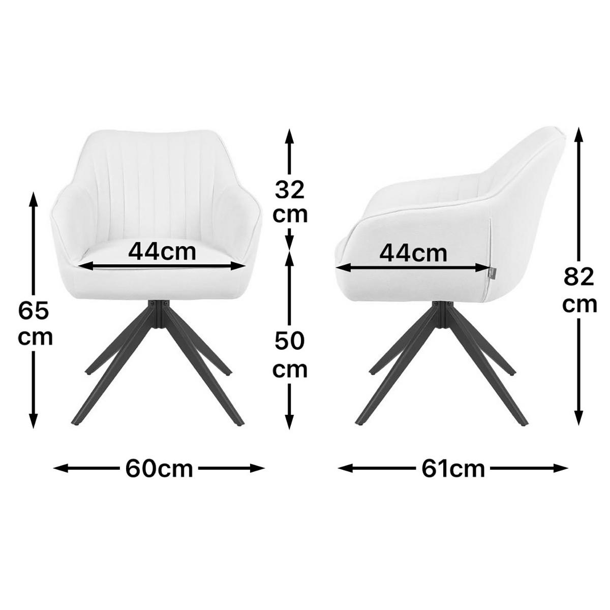 ARMLEHNSTUHL Mika-Kian - Schwarz, Textil/Metall (60/82/61cm) - DUBI Möbel