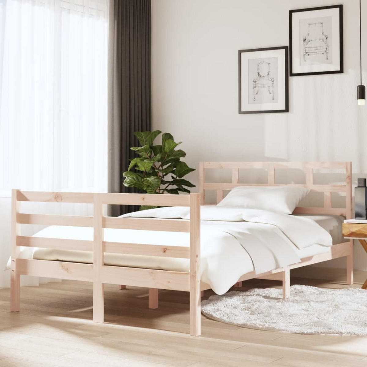 BETT Kennedy 126/195.5 cm - Braun, Holz (120/190cm) - Nettlife