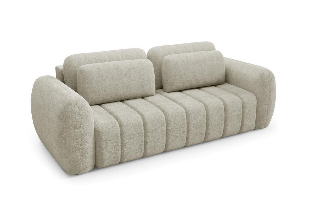 SCHLAFSOFA mit Bettkasten Premium Beige - Beige/Schwarz, Holz/Holzwerkstoff (266/95/110cm) - Furnisell