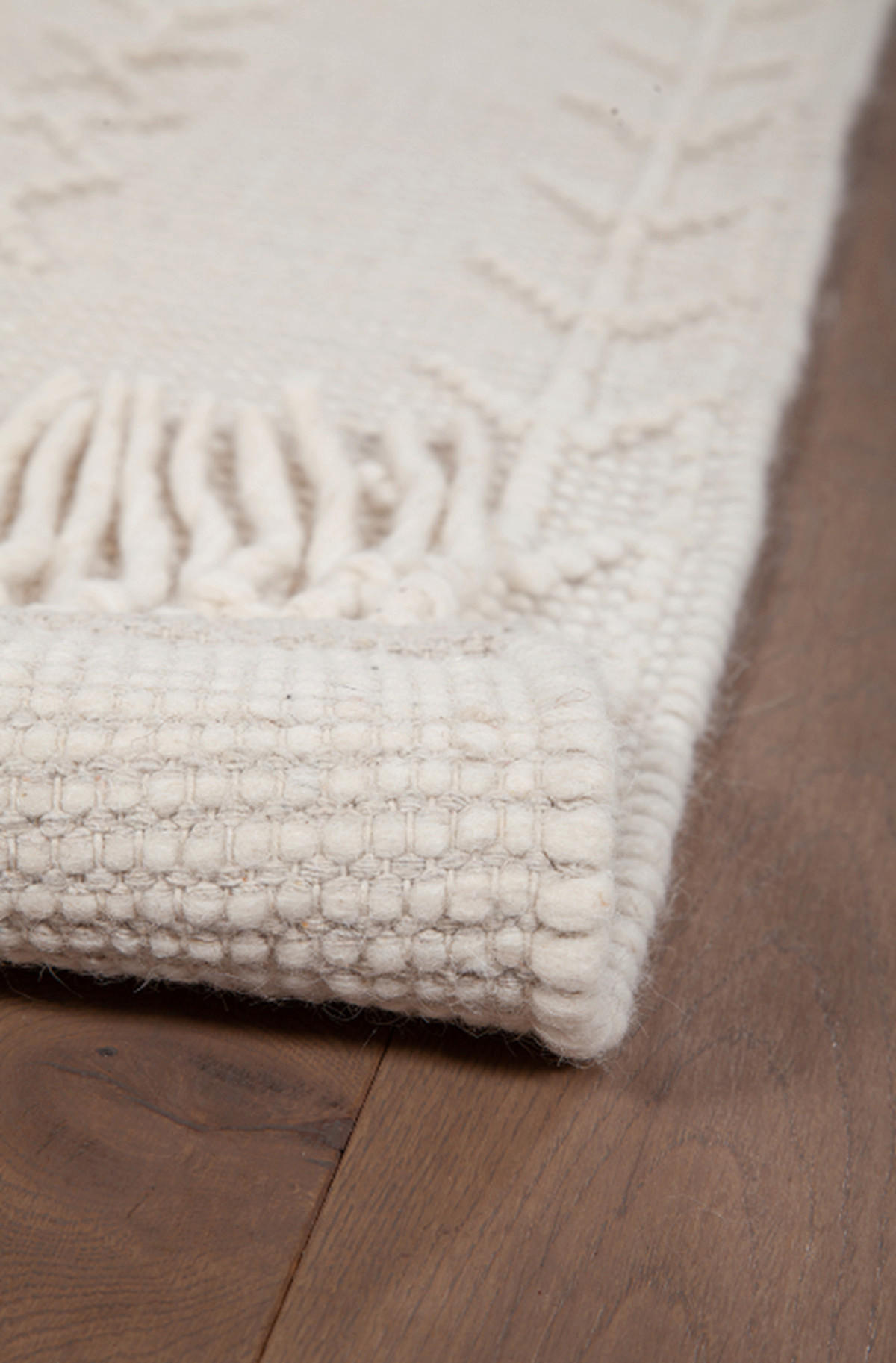 TEPPICH handgewebt Kelim Berber Wolle RIVA Weiß 160 x 230 cm - Weiß, Naturmaterialien (160/230cm) - Novatrend