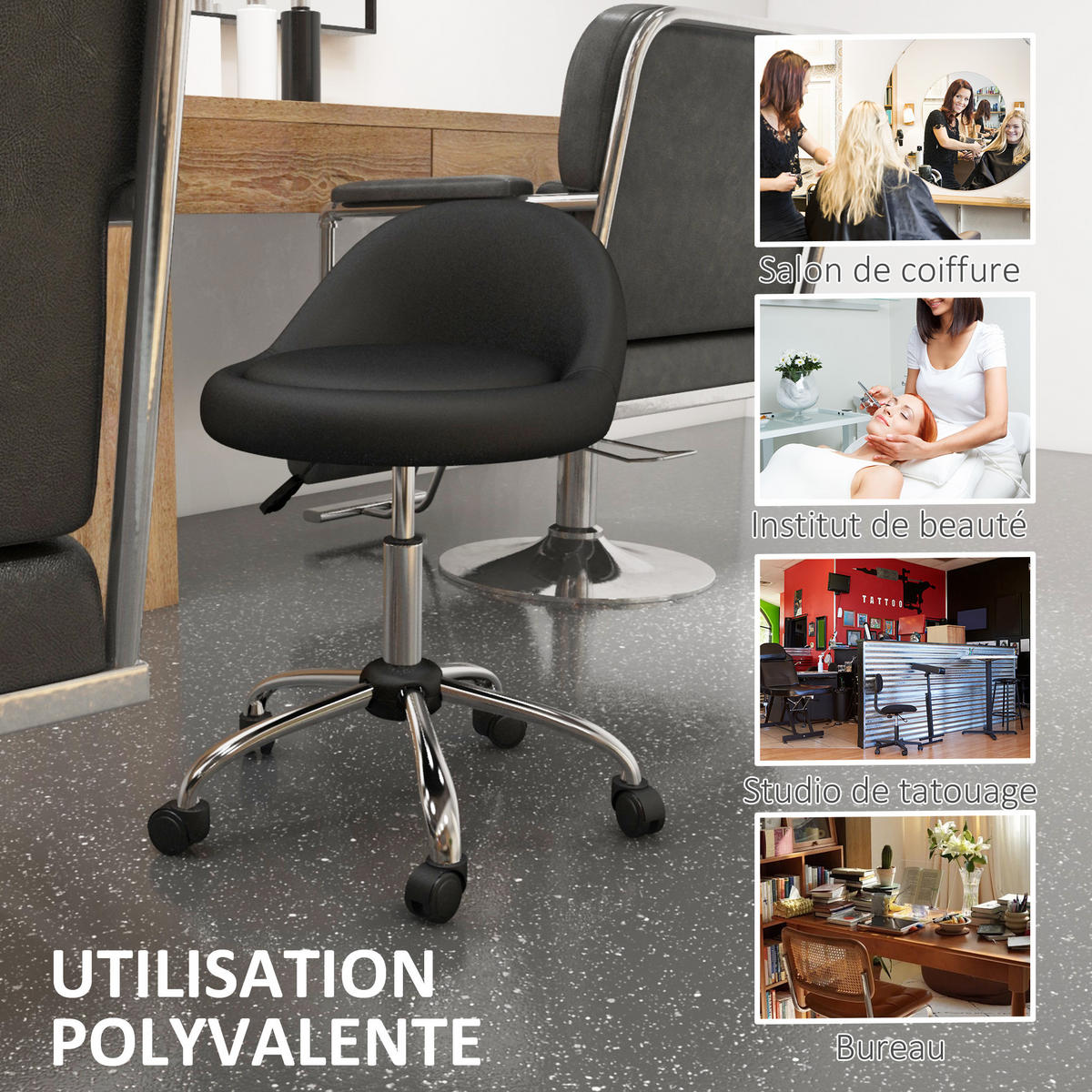 BÜROHOCKER DE-18015 höhenverstellbar 53-73 cm Schwarz - Schwarz, Metall (50/83/50cm) - ComfortXL