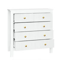 KOMMODE aus Spanplatte 79x80,5x39,5cm in Weiß mit 5 Schubladen - Weiß, Holzwerkstoff (80.5/80.5/39.5cm) - Modfu