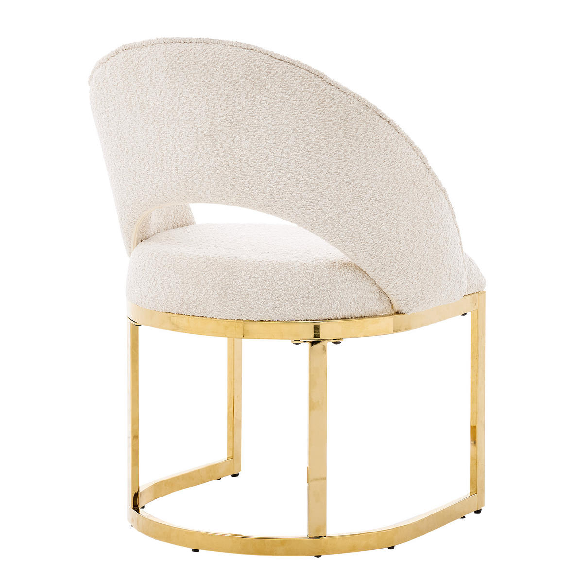 ESSZIMMERSTÜHLE 2er-Set Bouclé Gold Metall Beige - Beige/Goldfarben, Textil (59/80/56cm) - FLIEKS