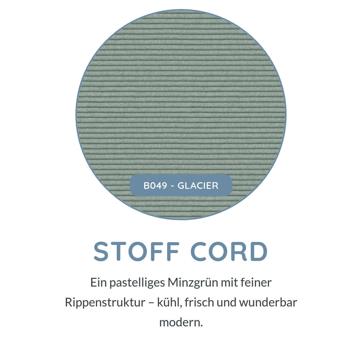3-SITZER Umea Cord Grau 204/106/78 cm - Grau, Kunststoff/Textil (204/78/106cm) - foamnova