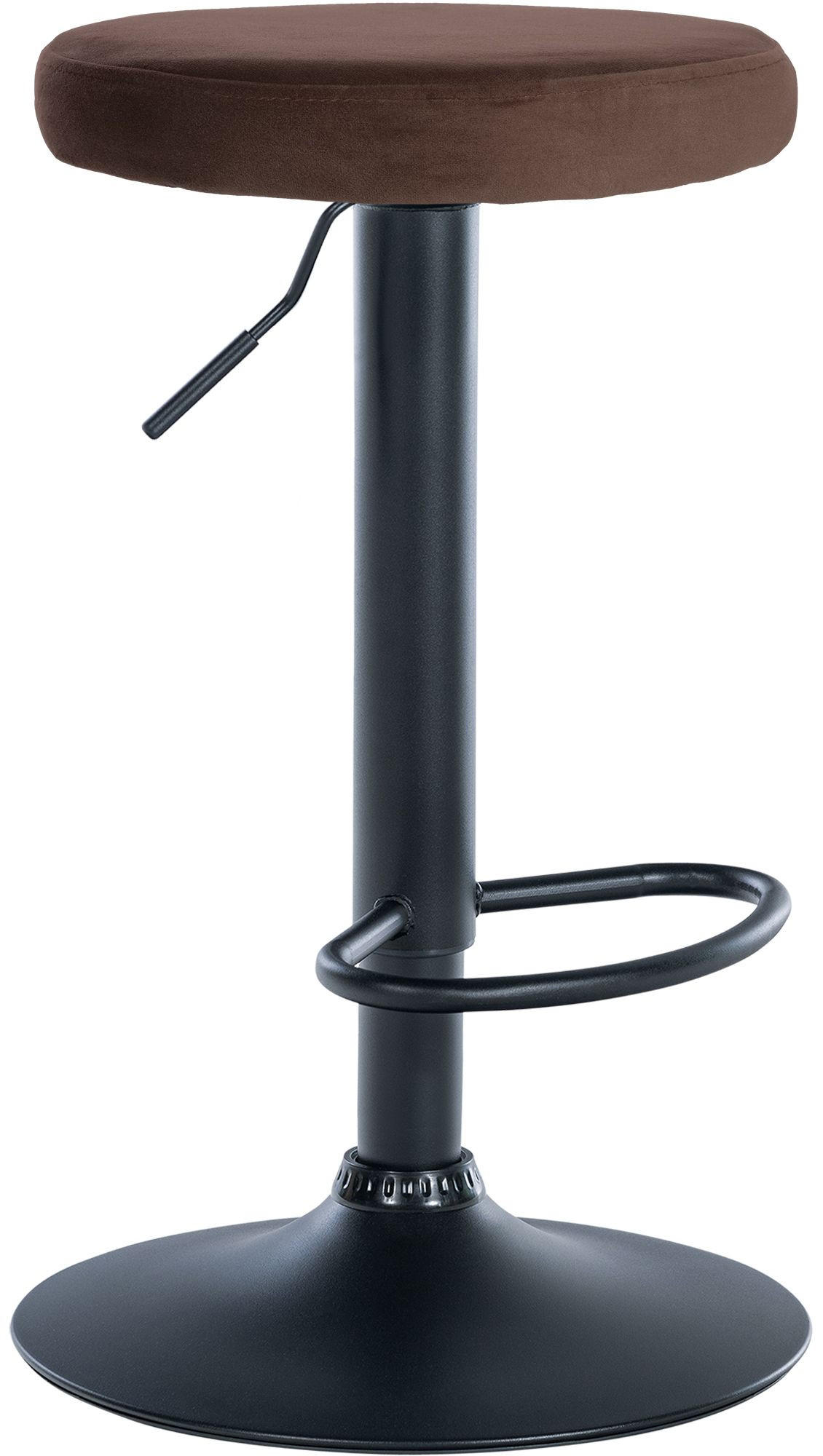 BARHOCKER Samt braun - Schwarz/Braun, Textil/Metall (38.5/60/38.5cm) - CLP