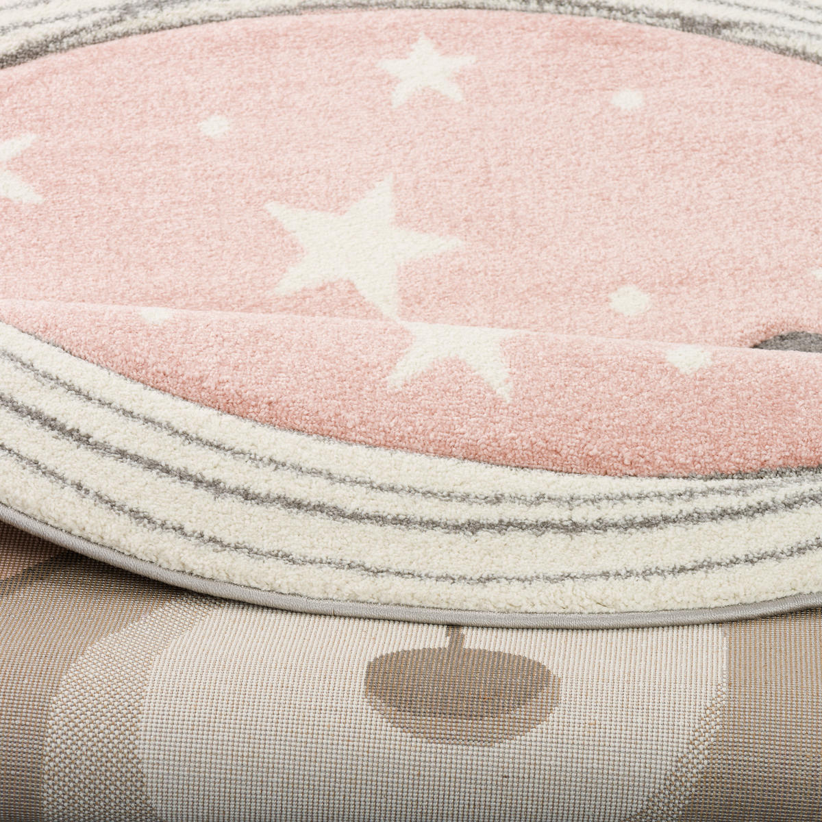 KINDER TEPPICH MAUI KIDS PASTELL ROSA BÄR RUND - Rosa, Textil (200/200cm) - Pergamon