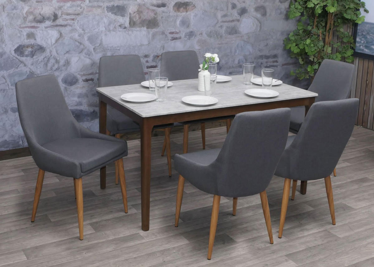 ESSZIMMERSTUHL Grau 6er-Set - Dunkelgrau/Grau, Textil (50/89/60cm) - MCW