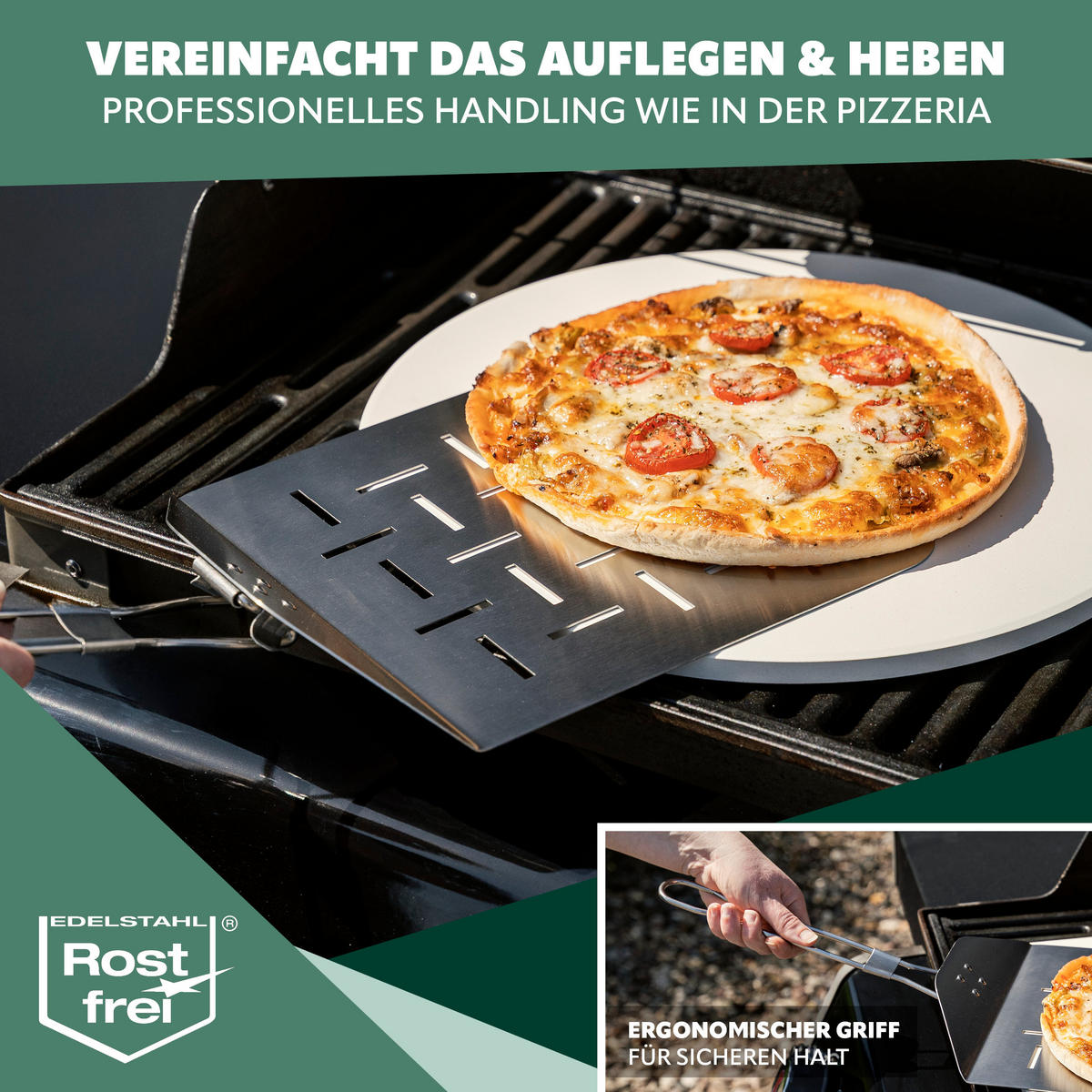 PIZZAHEBER, silber, Edelstahl - Edelstahlfarben, Metall (24/24/55cm) - bremermann