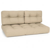 PALETTENKISSEN ECO Style Sitz 120x80x15cm Natur + Rücken (2tlg) - Beige, Textil (80/15/120cm) - Beautissu 