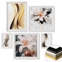 WANDBILDER 5er-Set - 50x50 cm & 20x30 cm & 40x60 cm Weißer Rahmen - Charmante Straßen und Pizza - Weiß, Kunststoff (40/60cm) - ArtPrintCave