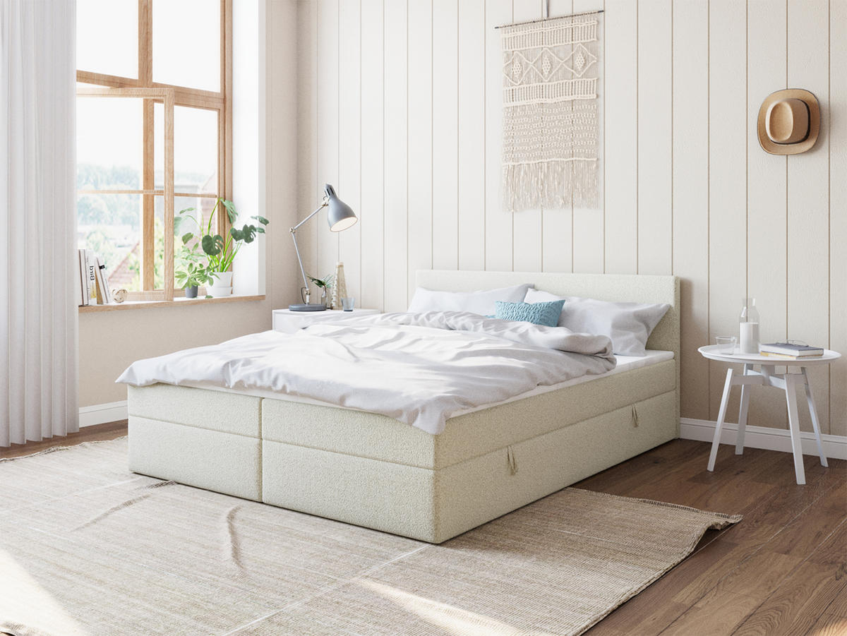 BOXSPRINGBETT ROTELLO 140x200 cm, Beige - Beige, Textil (140/200cm) - Fedve