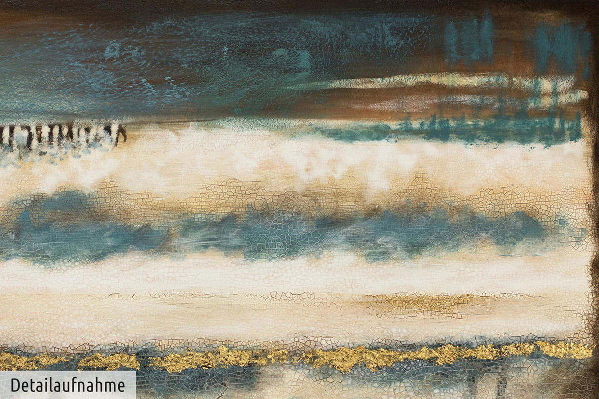 ACRYLBILD HANDGEMALT 120/80 cm - Blau/Beige, Holz/Textil (1.4/80cm) - KUNSTLOFT