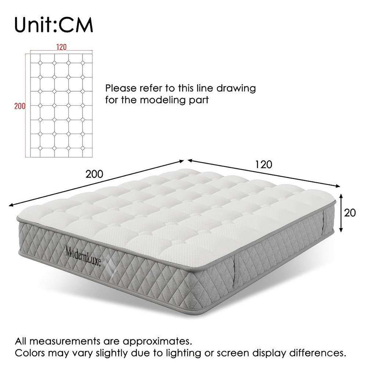 KALTSCHAUMMATRATZE 120x200 cm, 7-Zonen, H3, 20 cm, 4 Griffe, Vakuumverpackung - Weiß, Textil (120/200cm)