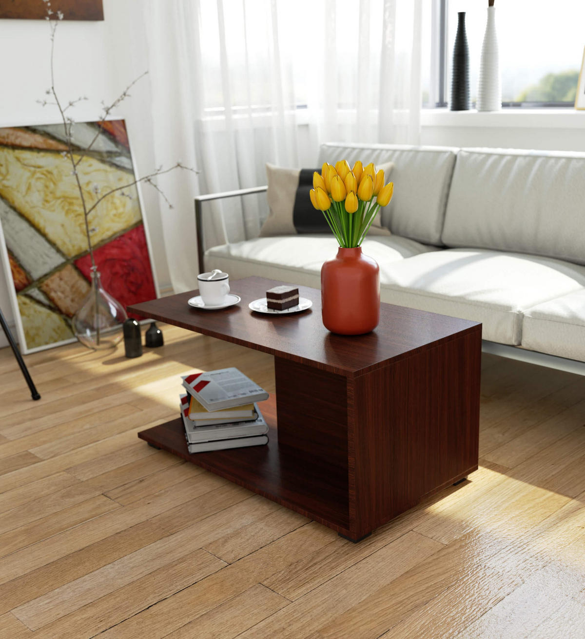 COUCHTISCH Dunkelbraun 45/90/50 - Dunkelbraun, Holzwerkstoff (50/90/45cm) - RAUMHIRSCH FURNITURE