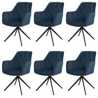 ESSZIMMERSTUHL Blau 6er-Set - Blau, Textil (55/87/60cm) - MCW